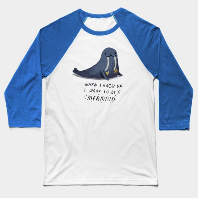 mermaid Baseball T-Shirt by Louisros